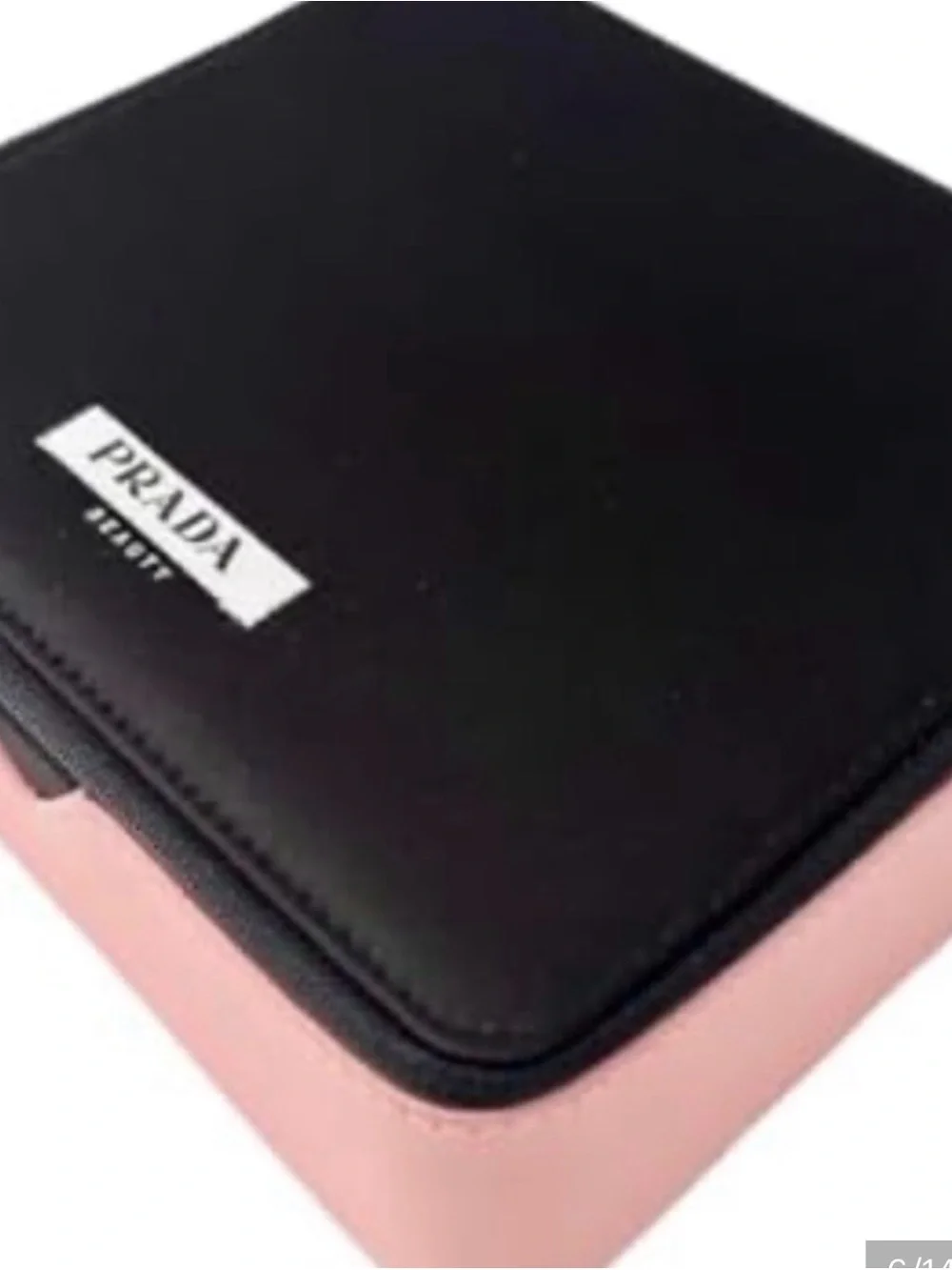 Prada Black and Peach Cosmetic Travel Case
